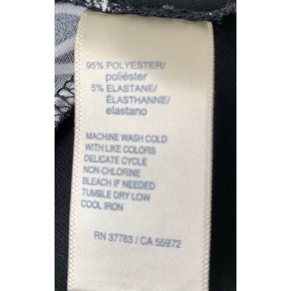 RAFAELLA COLD SHOULDER BLOUSE WOMENS, 3X, BLACK WHITE GEOMETRIC, ROUND NECK NWOT - Picture 12 of 12